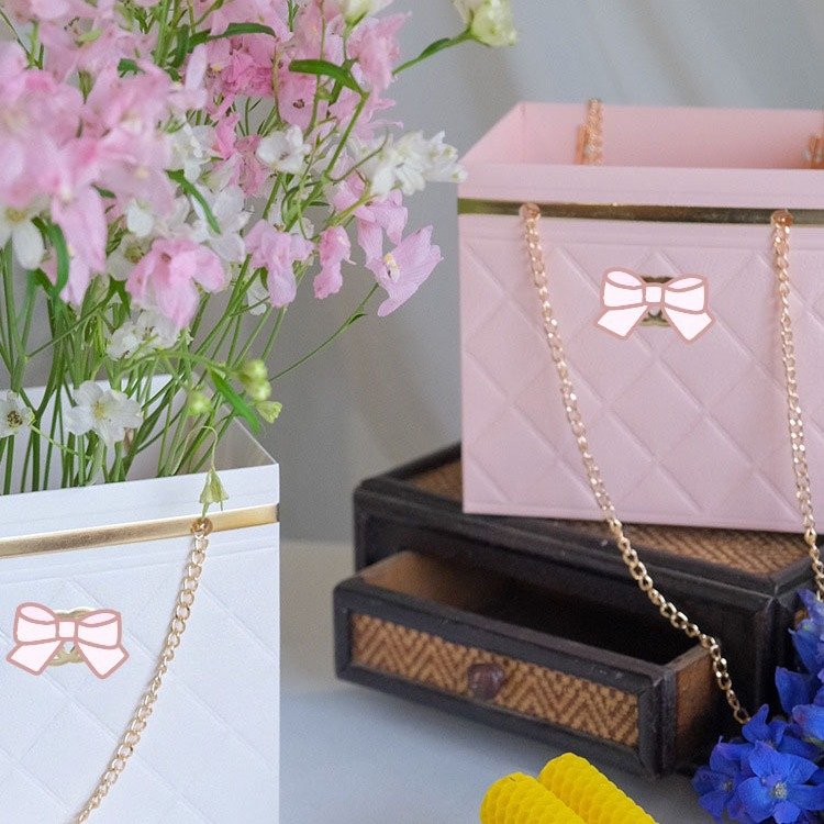 flower bag with metal chain bouquet storage bucket flower bag handbag bouquet packaging basket gift box wedding birthday party