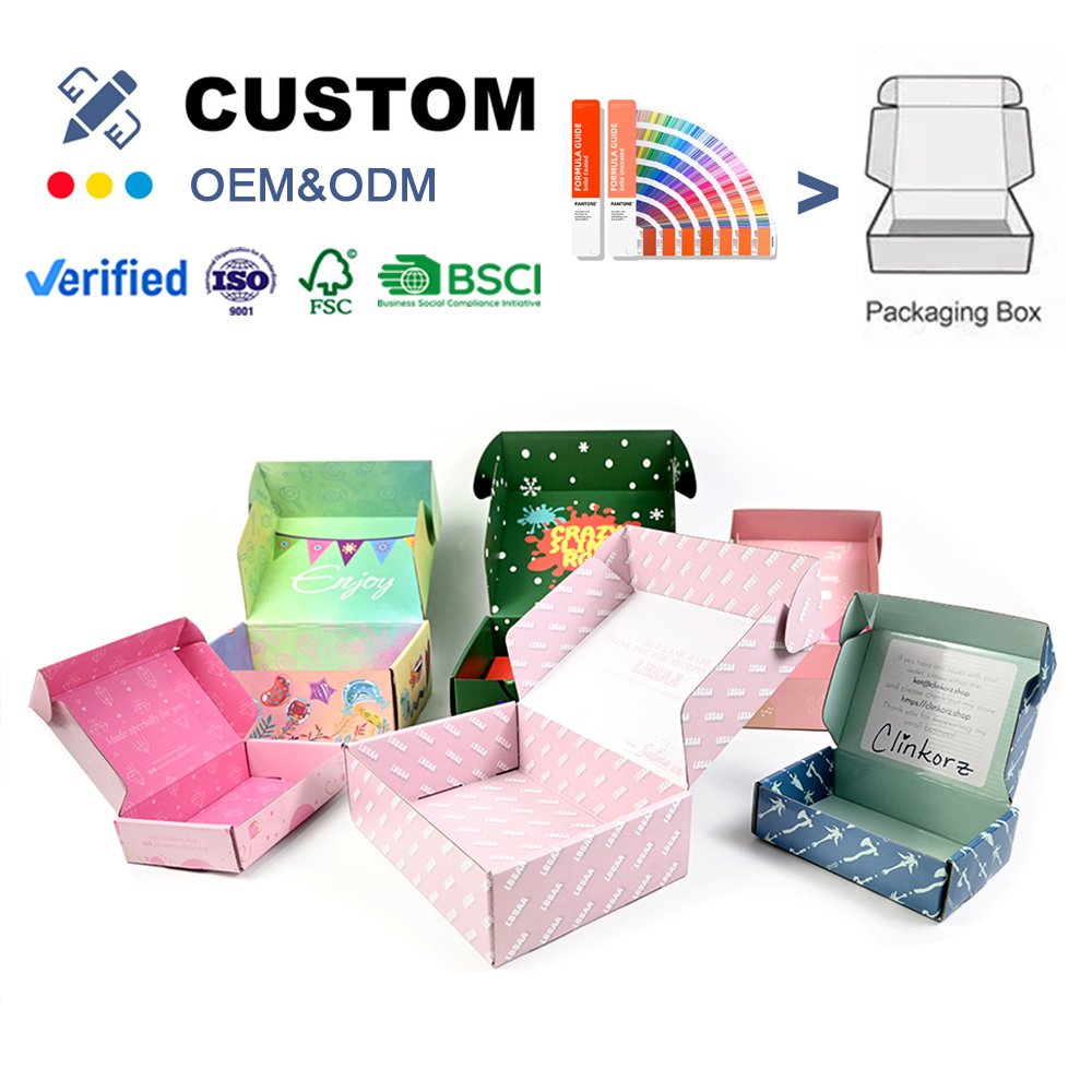 Manufacturer Large Color Printed Cardboard box Mailing Apparel Box Corrugated Custom Shipping Boxes with logo packaging