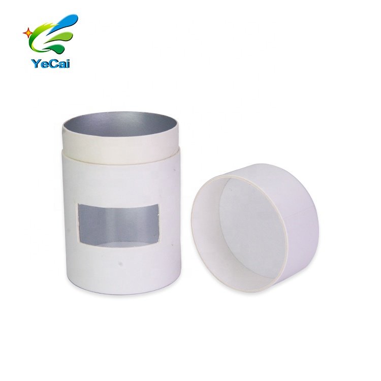 Food powder packaging paper tubes salt packaging round cardboard box cylinder paper box with window
