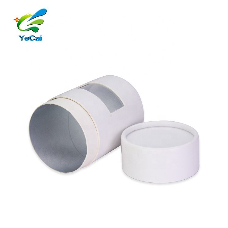 Food powder packaging paper tubes salt packaging round cardboard box cylinder paper box with window