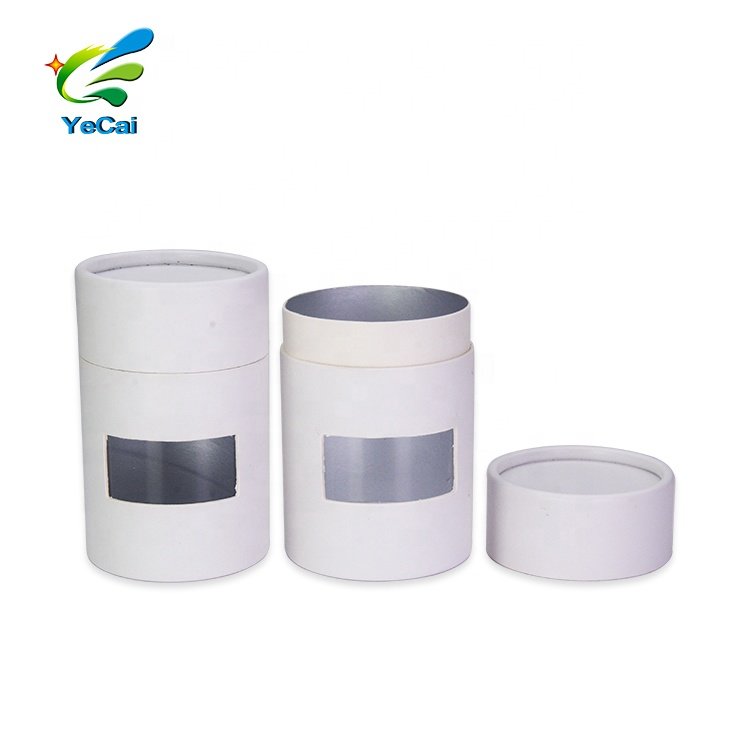 Food powder packaging paper tubes salt packaging round cardboard box cylinder paper box with window