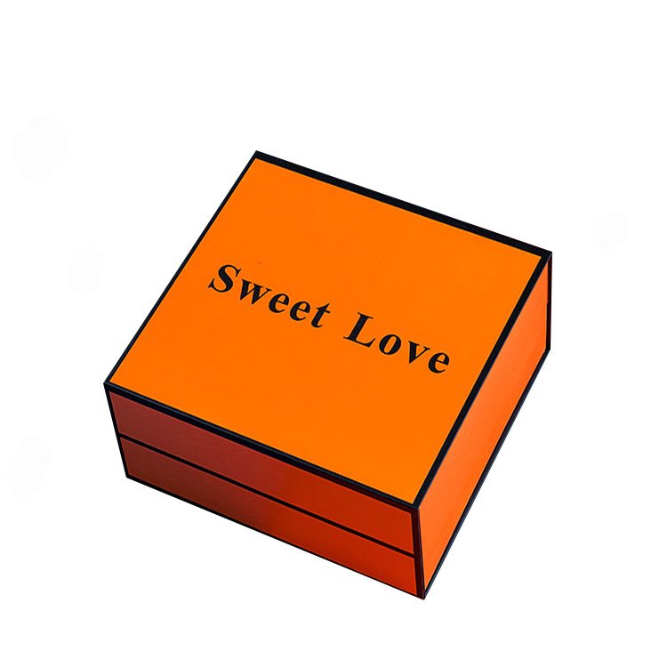 2024 Custom Luxury Paper Package Box Packaging Orange Bow-Knot Small Square Gift Box for Clothing Packaging