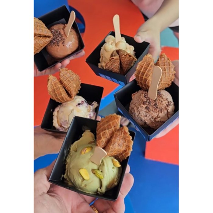 Factory Custom Disposable Food Grade Paper Food snack Boxes for Ice Cream Packaging Folding Tray Icecream Paper Holder box