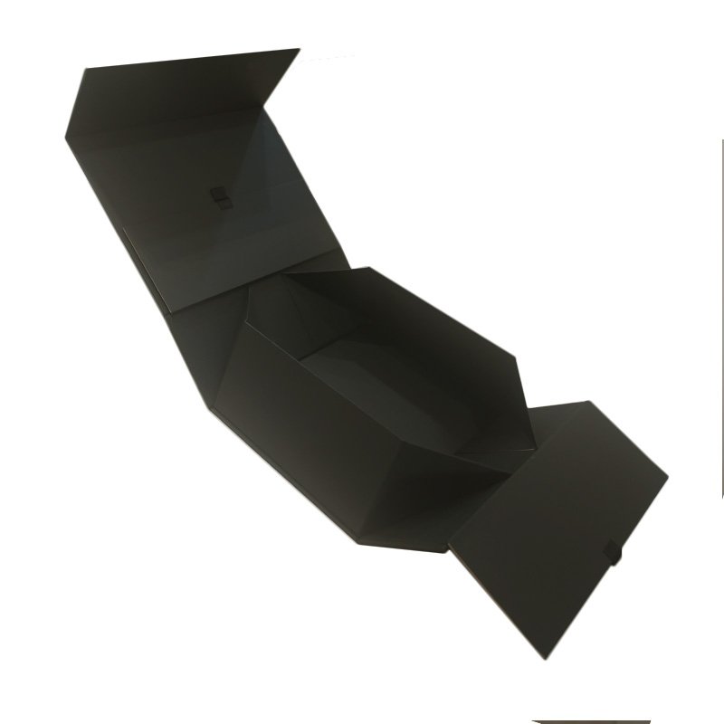 Eco friendly Logo designer Cardboard Packaging Magnetic Closure custom Black shoe Foldable magnetic Paper Gift Box with logo