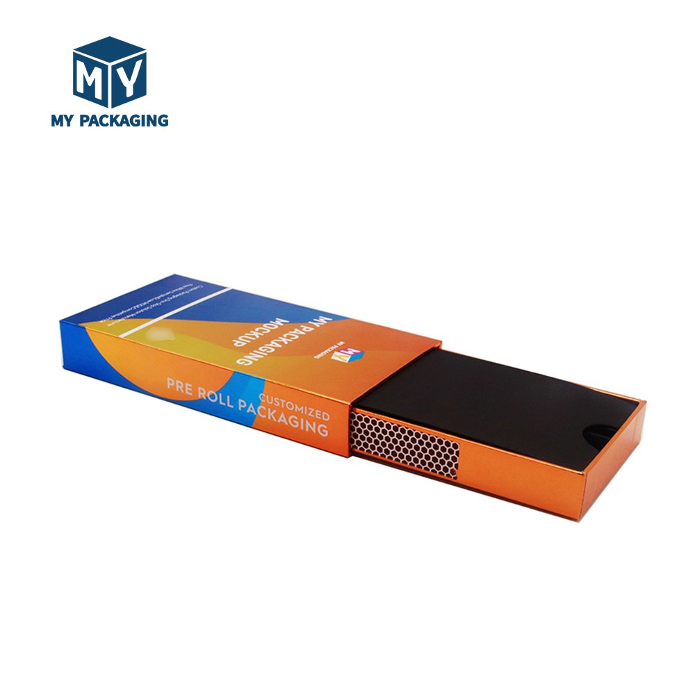 Custom Logo Black Cigarette case Color Roll Box Packaging Drawer Tube Boxes Child Resistant Pre Glass Packaging paper box