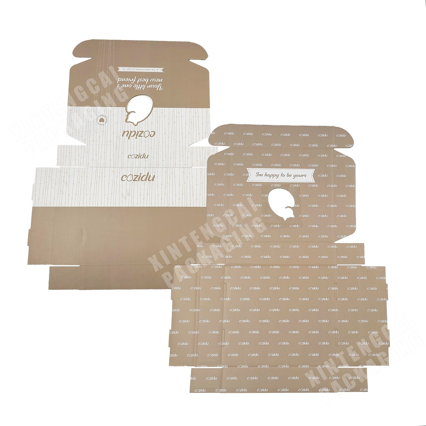 High Quality Custom Logo Skincare Die-cut Corrugated Box Mailer Eco friendly Shipping Packaging Boxes with Window for Makeup Set