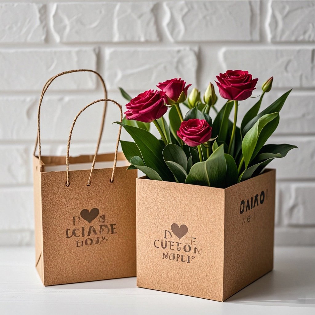 wholesale date custom packaging paper flower boxes kraft paper gift box for floral plants