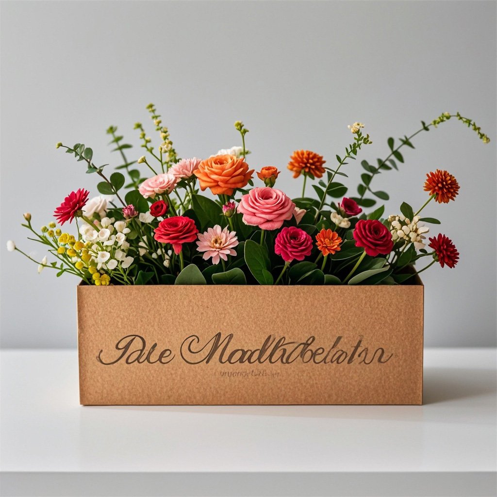 wholesale date custom packaging paper flower boxes kraft paper gift box for floral plants