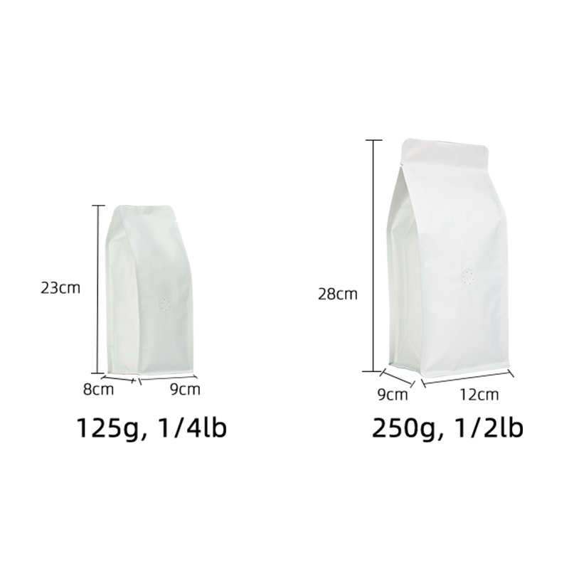 Customized Sealable Flat Bottom Smell Proof Laminating Portable Stand Up Sealed Kraft Paper Coffee Pouches
