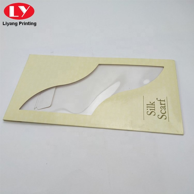 Paper Envelope Scarves Packing Custom Logo Retail Scarf Packaging Envelopes with Clear Window