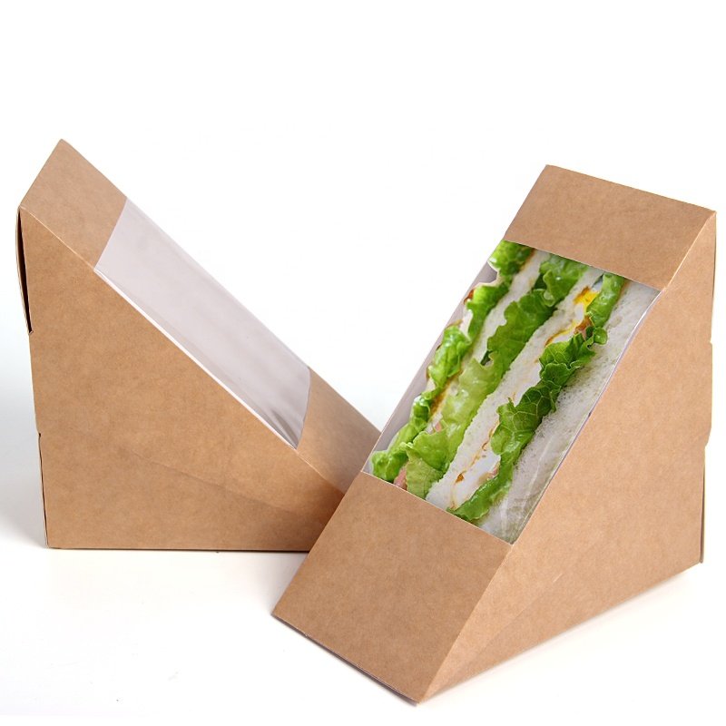 Fast food for takeaway kraft PLA coated Biodegradable material 300 gsm paper box packaging
