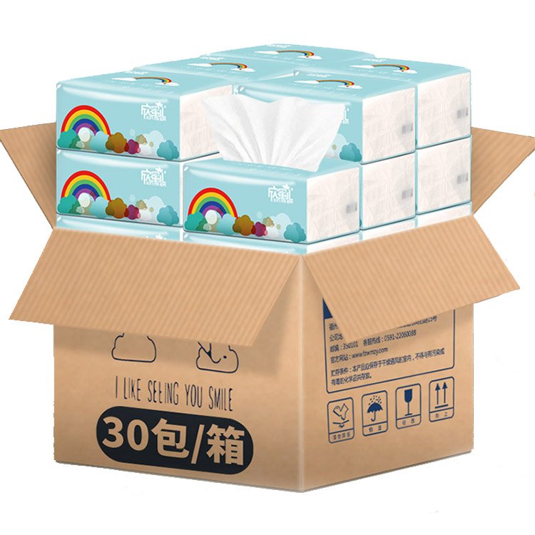 Paper Factory Direct Sales, Super Cute Rainbow Facial Tissue, Soft packaging , Customizable Logo, Fast Shipping