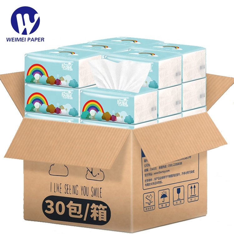 Paper Factory Direct Sales, Super Cute Rainbow Facial Tissue, Soft packaging , Customizable Logo, Fast Shipping