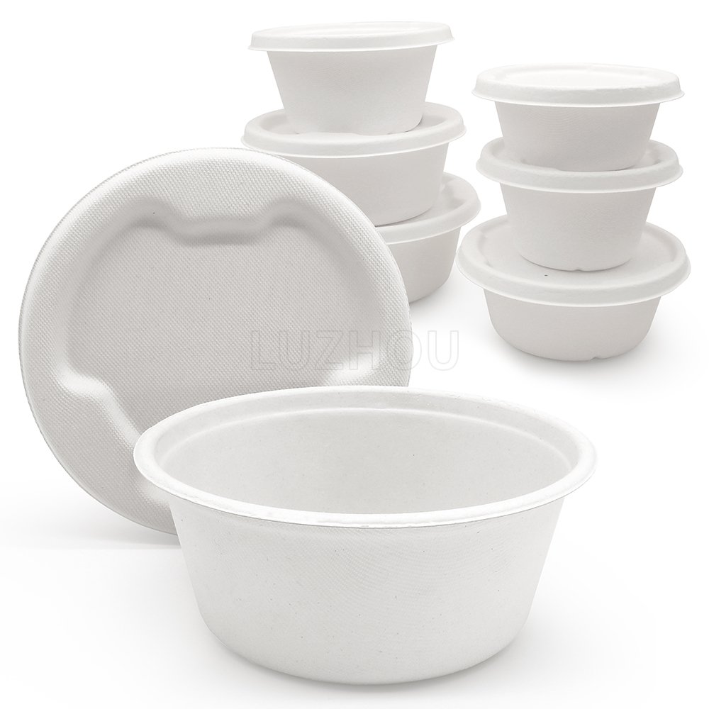 1250ml Microwavable Greaseproof Disposable Take Out Container Biodegradable Fast Food Packaging Paper Sealing Boxes