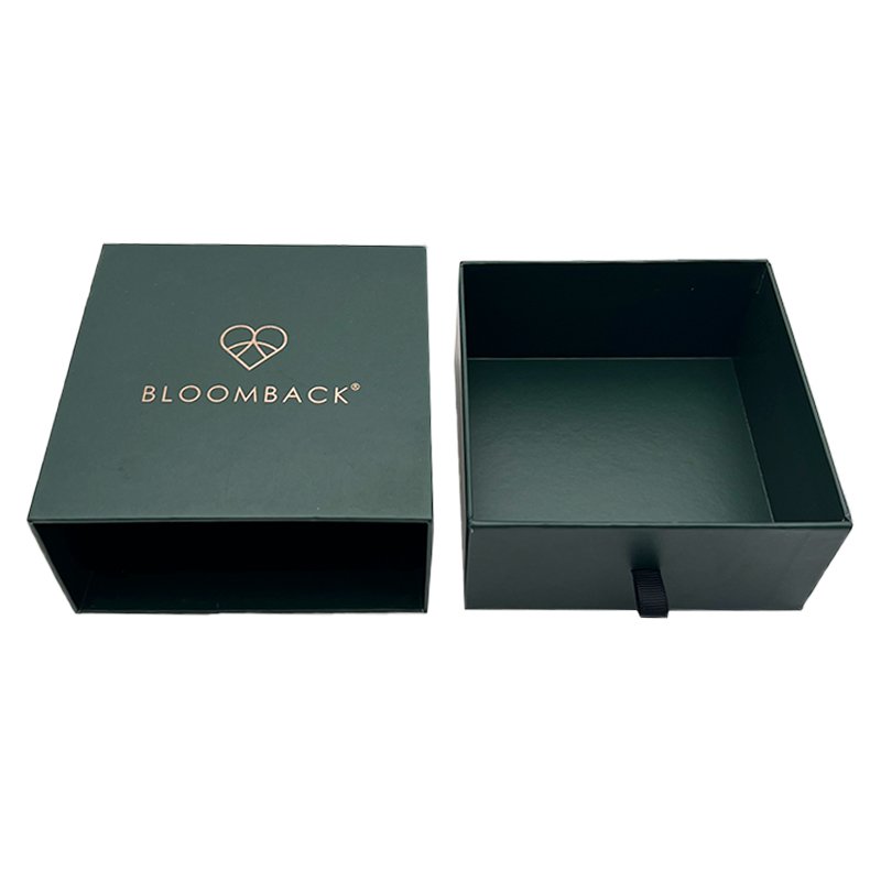 Custom Logo Luxury Sliding Cover Rigid Cardboard Paper Packaging Gift Small Drawer Box With Ribbon For Jewelry Candle Cosmetics