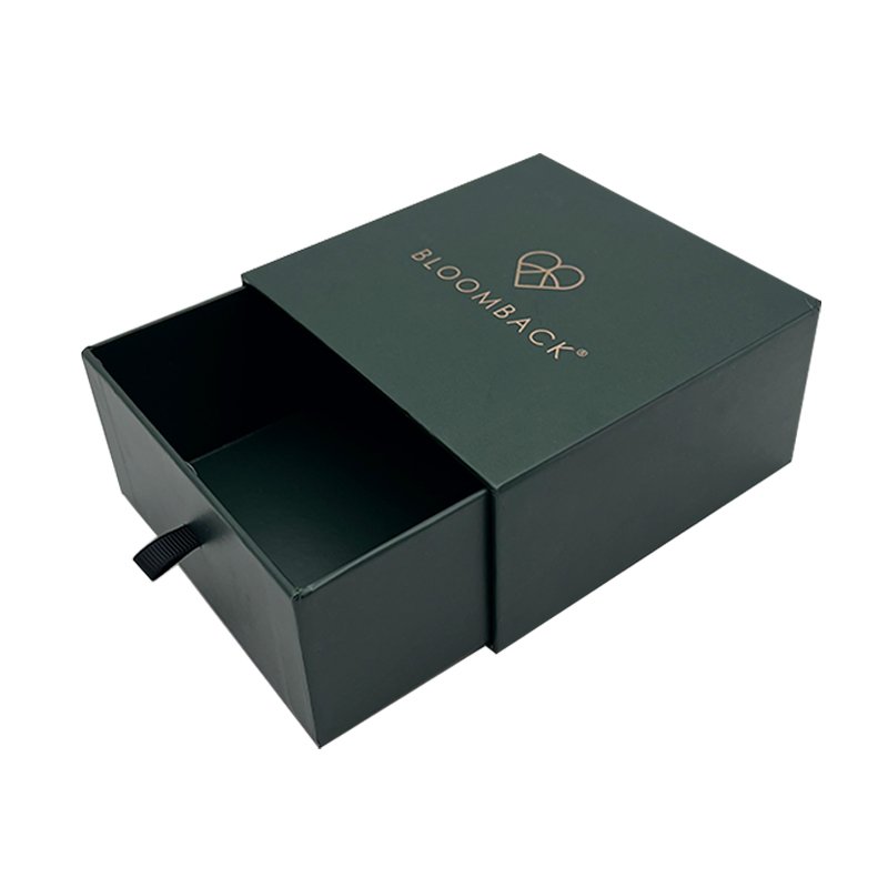 Custom Logo Luxury Sliding Cover Rigid Cardboard Paper Packaging Gift Small Drawer Box With Ribbon For Jewelry Candle Cosmetics