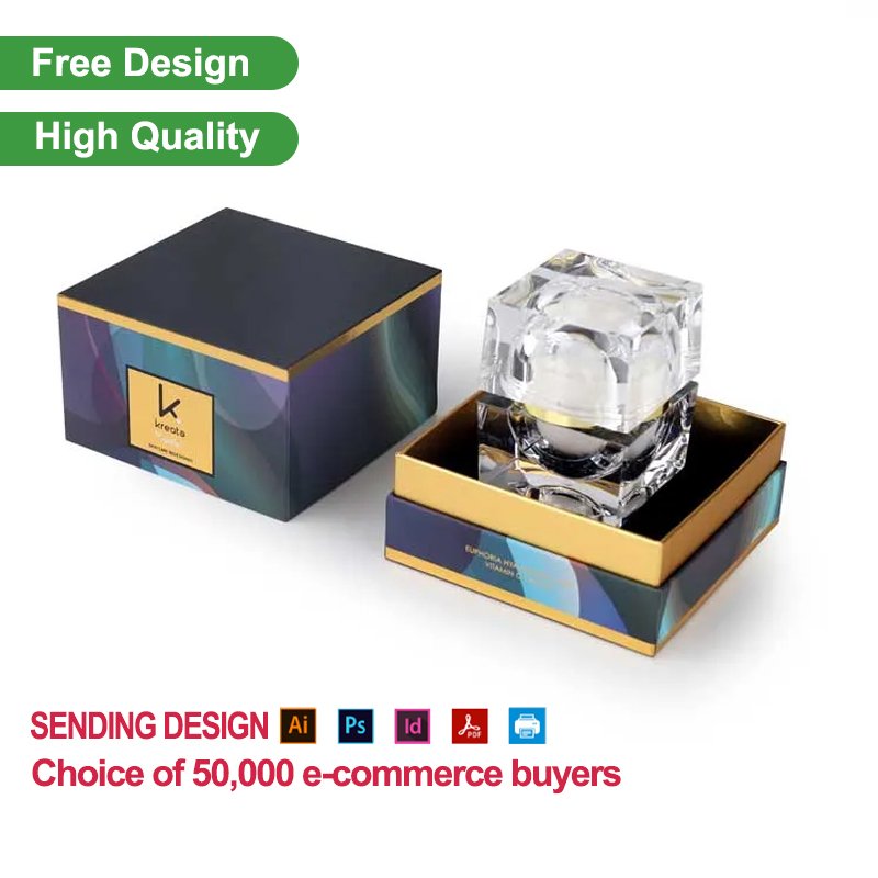 Custom Packaging Printed Cardboard Lid and Base Box Skincare Cosmetic Packaging Perfume Packaging Paper