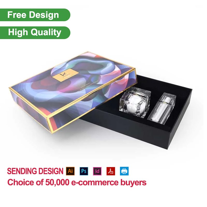 Custom Packaging Printed Cardboard Lid and Base Box Skincare Cosmetic Packaging Perfume Packaging Paper