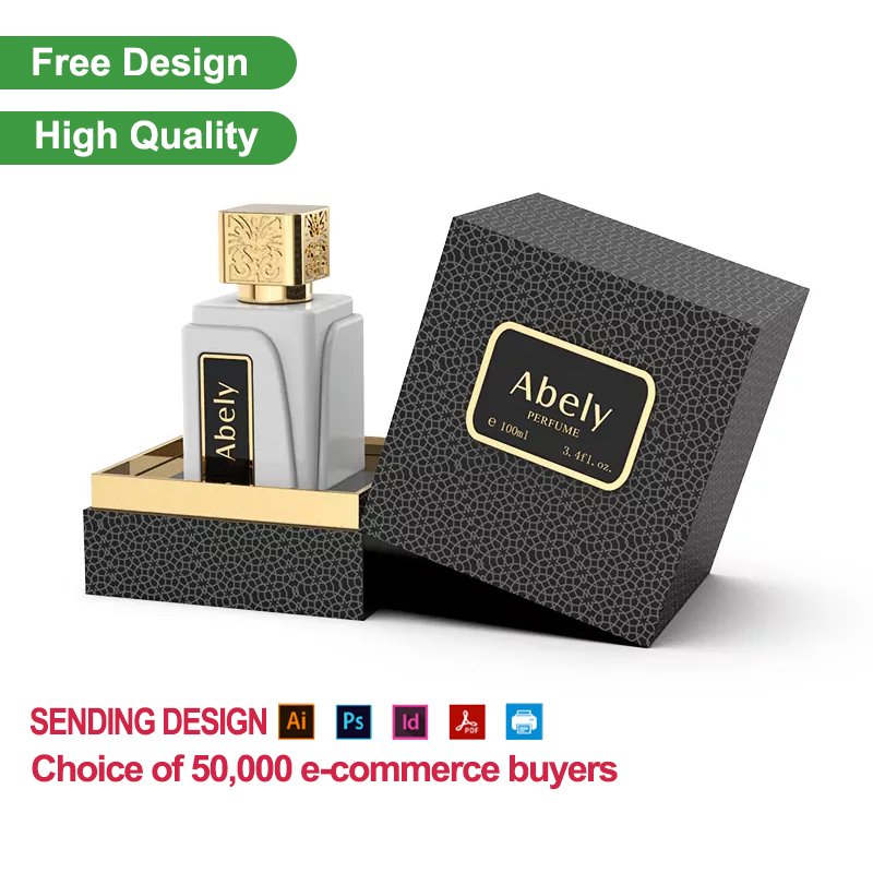 Custom Packaging Printed Cardboard Lid and Base Box Skincare Cosmetic Packaging Perfume Packaging Paper