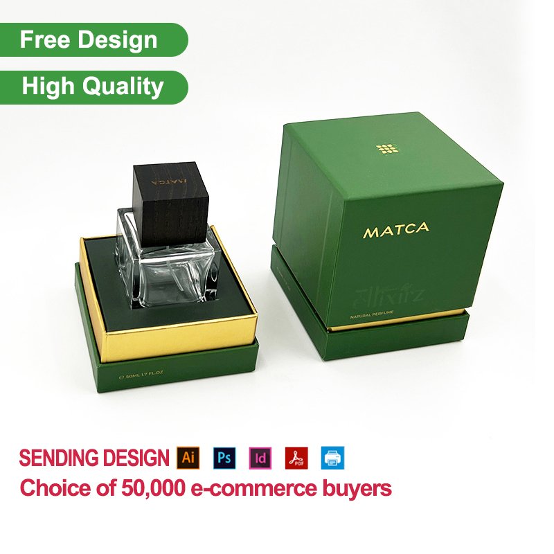 Custom Packaging Printed Cardboard Lid and Base Box Skincare Cosmetic Packaging Perfume Packaging Paper