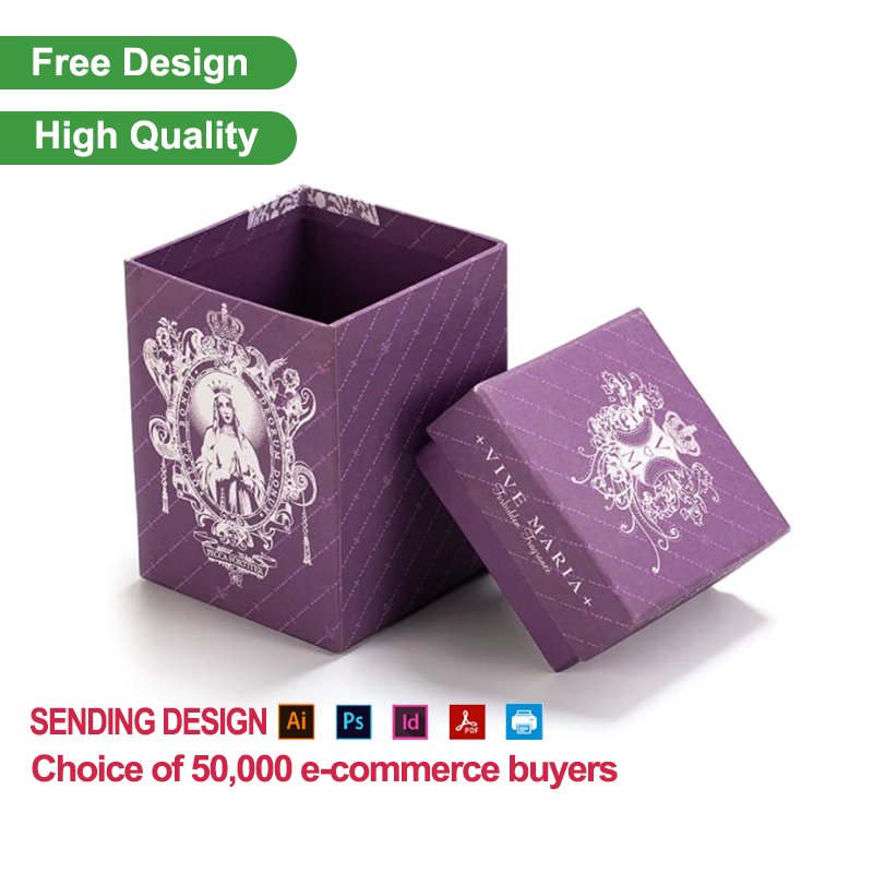 Custom Packaging Printed Cardboard Lid and Base Box Skincare Cosmetic Packaging Perfume Packaging Paper