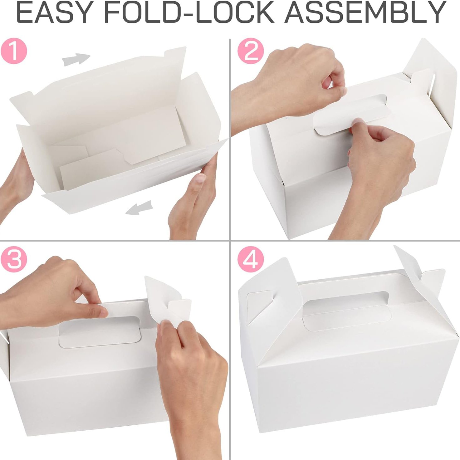 White Free diy Craft gift gifting Cake food Gable packaging kid birthday wedding Candy portable paper Handle box