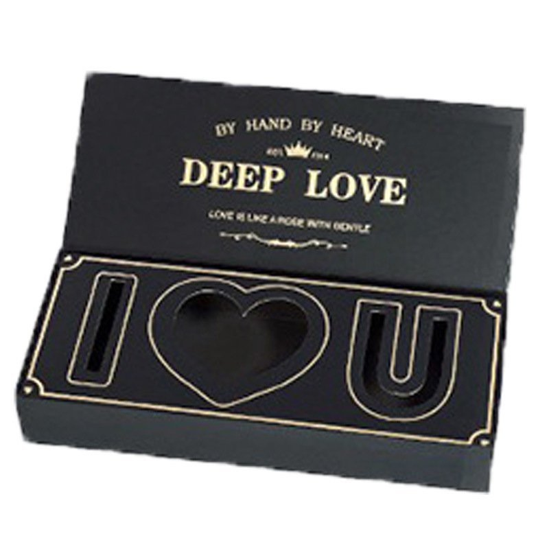 Valentine's Day I Love You Rose Box Printing Paper Box Set Rose Embossed Letter Design Gift Box