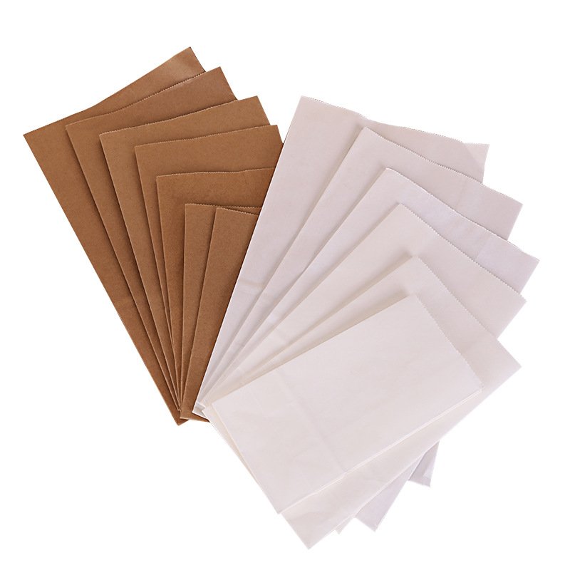 100pcs Kraft Paper Bag Gift Bags Packaging Food Cookie Bread Seen Snacks Baking Takeaway Bags