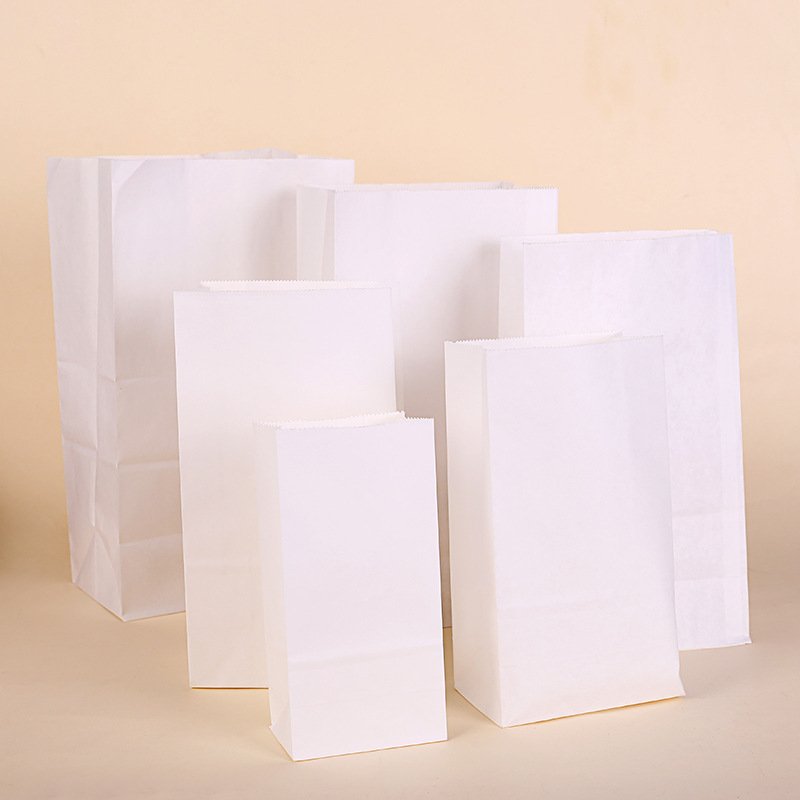 100pcs Kraft Paper Bag Gift Bags Packaging Food Cookie Bread Seen Snacks Baking Takeaway Bags