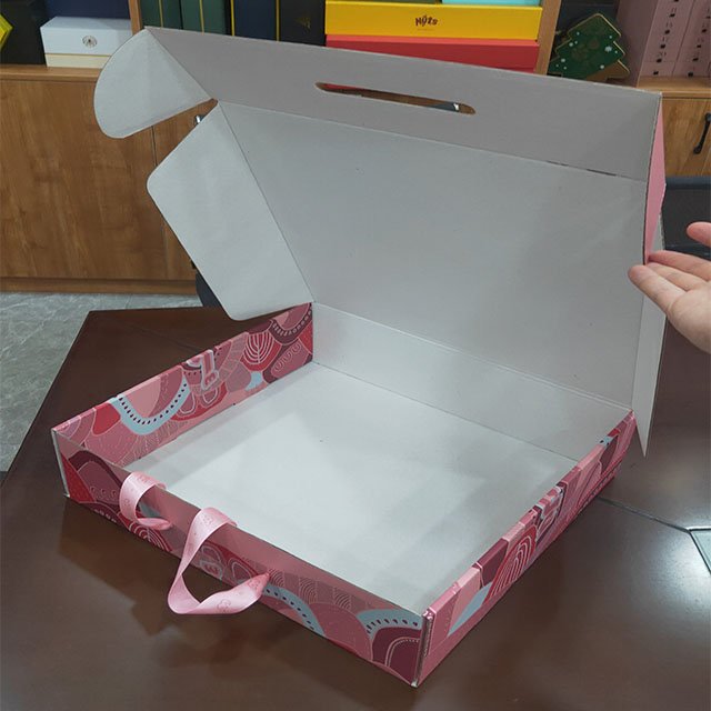 Custom Logo Pink Corrugated Mailer Cardboard Paper Packaging Mailing Postal Shipping Box