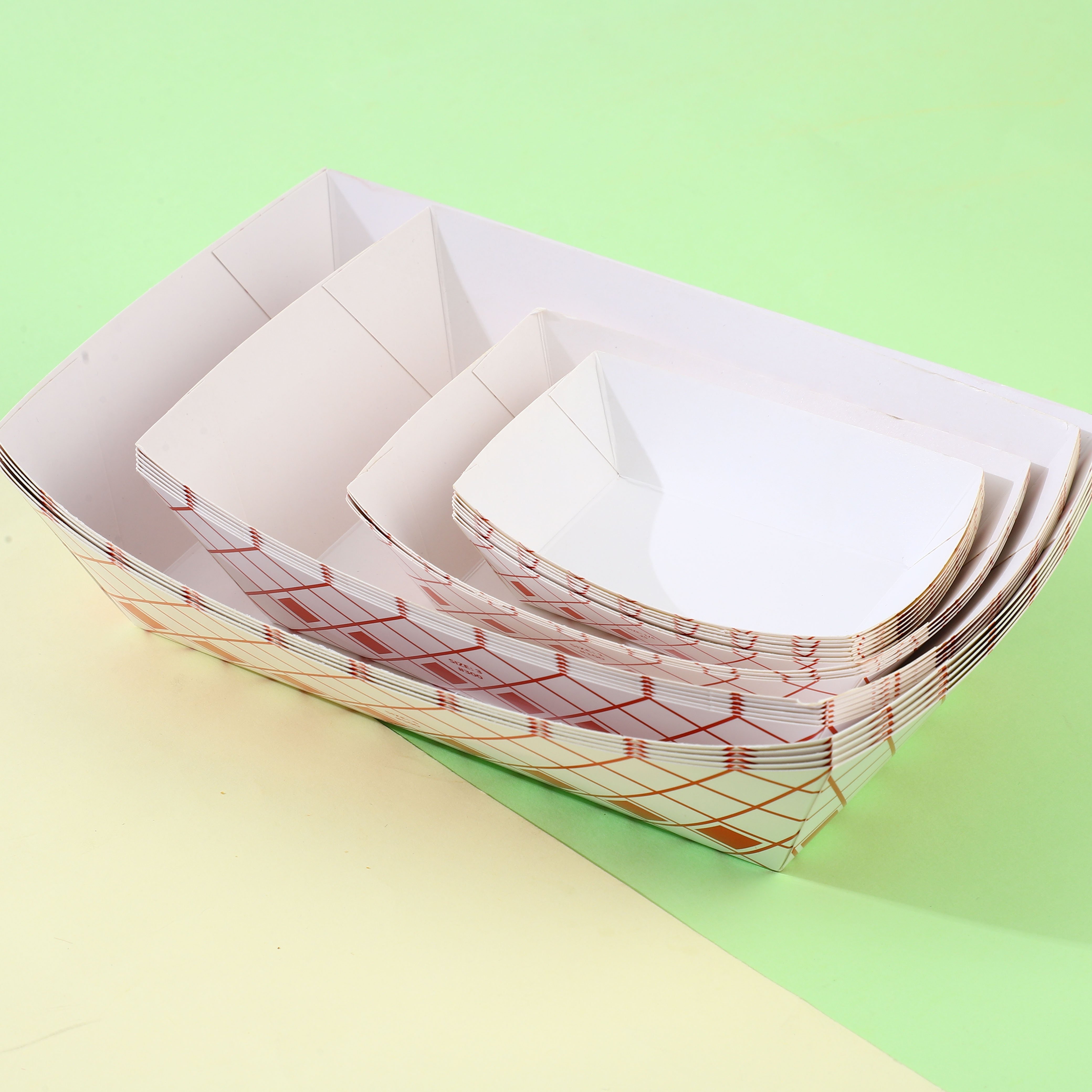 Eco-Friendly Custom Kraft Paper Boat Trays Disposable Takeaway Packaging for Food