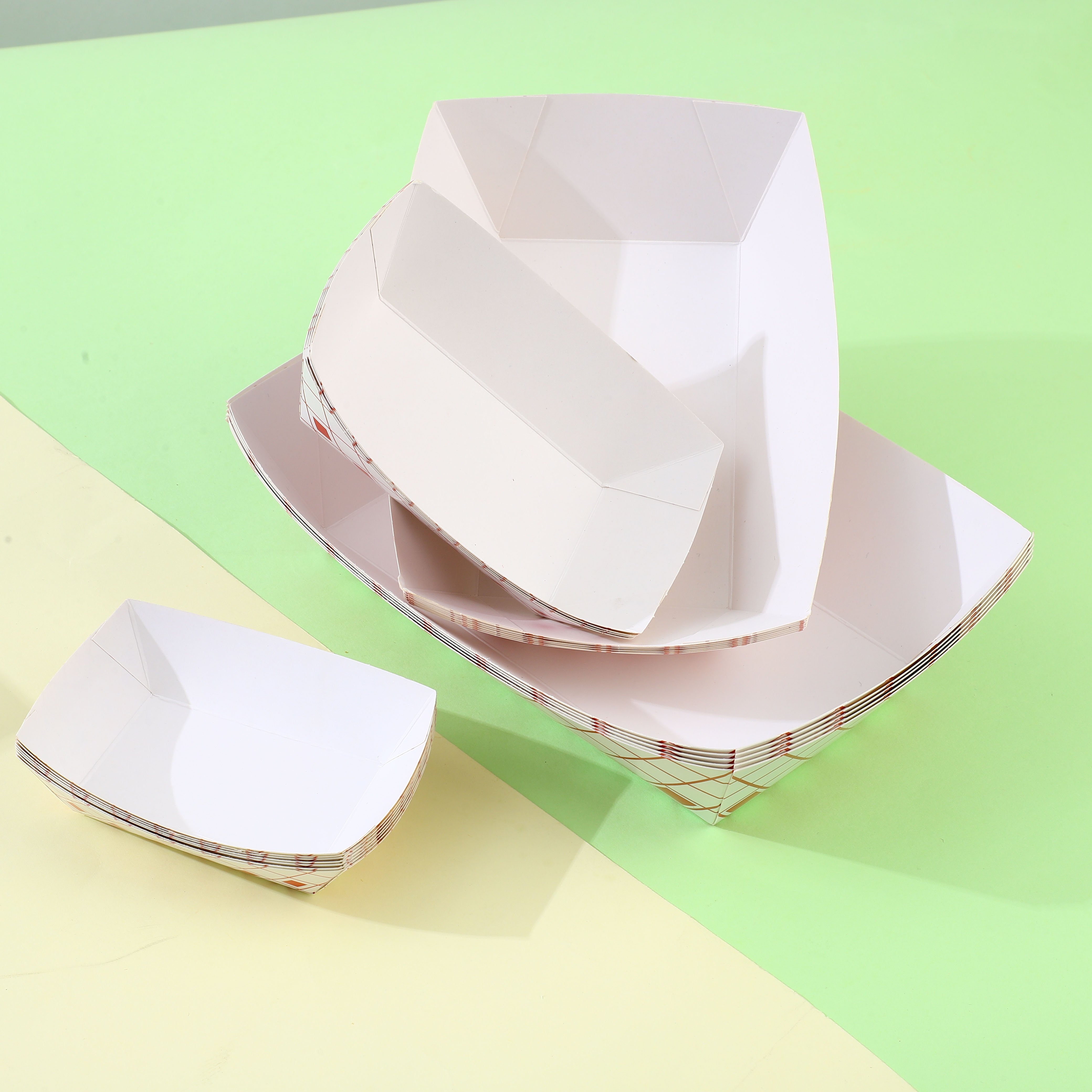 Eco-Friendly Custom Kraft Paper Boat Trays Disposable Takeaway Packaging for Food