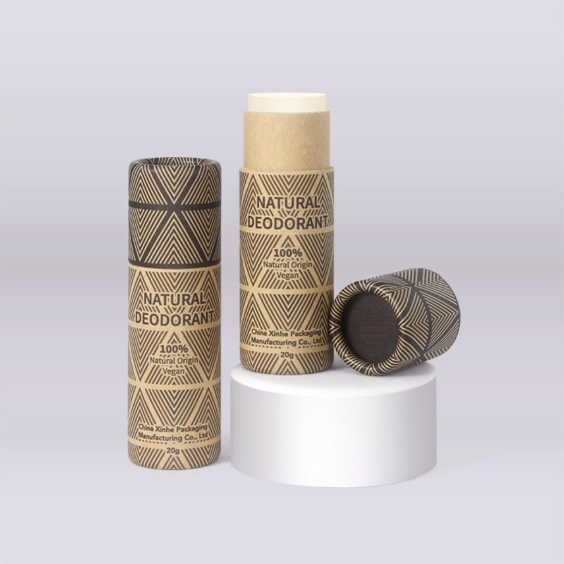 natural deodorant aluminum free push up solid perfume stick deodorant aluminum container cardboard paper tube packaging