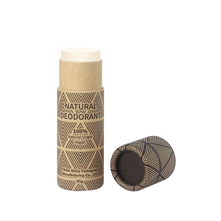 natural deodorant aluminum free push up solid perfume stick deodorant aluminum container cardboard paper tube packaging
