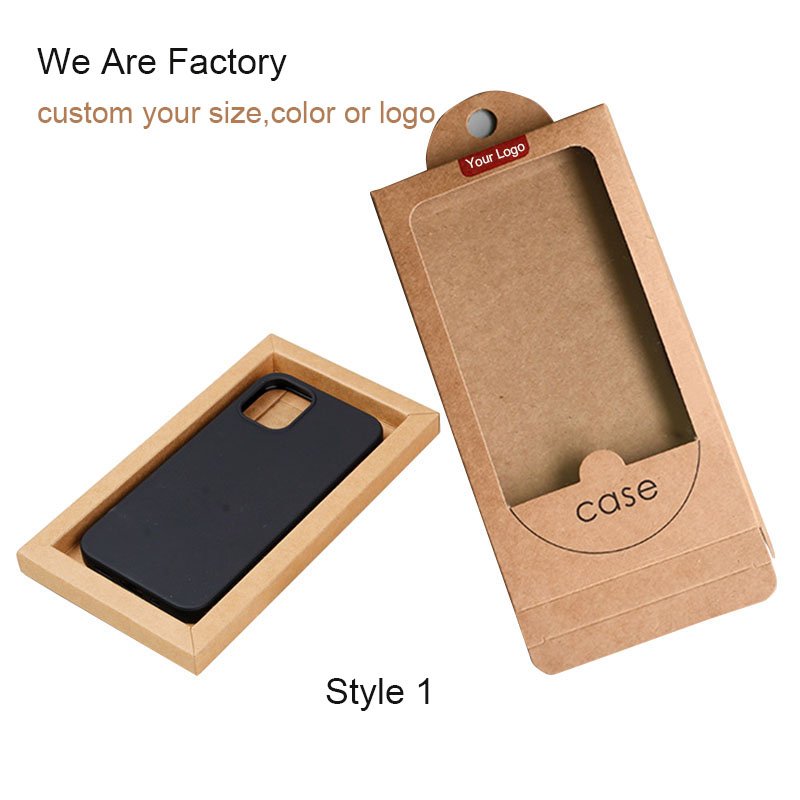 Custom Logo Printed Eco-friendly Recyclable Kraft Mobile Phone Case Box Packaging