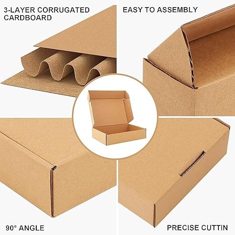 Custom Size Hard Corrugated Cardboard Printing Logo Black Kraft Paper Mailer Postal Delivery Shipping Packaging Box for Clothing