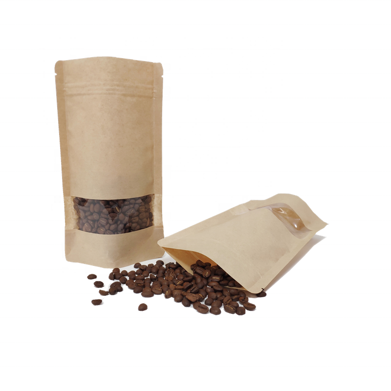 In stock no printing stand up paper pouch Kraft tube tea packaging bags