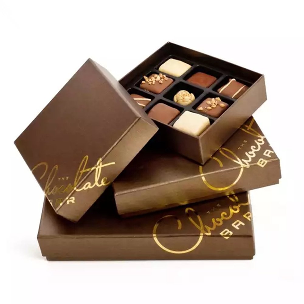 Fancy Design 2 Pieces Art Paper CMYK Printed Plastic Tray Interior Custom Chocolate Packaging Box With Bow