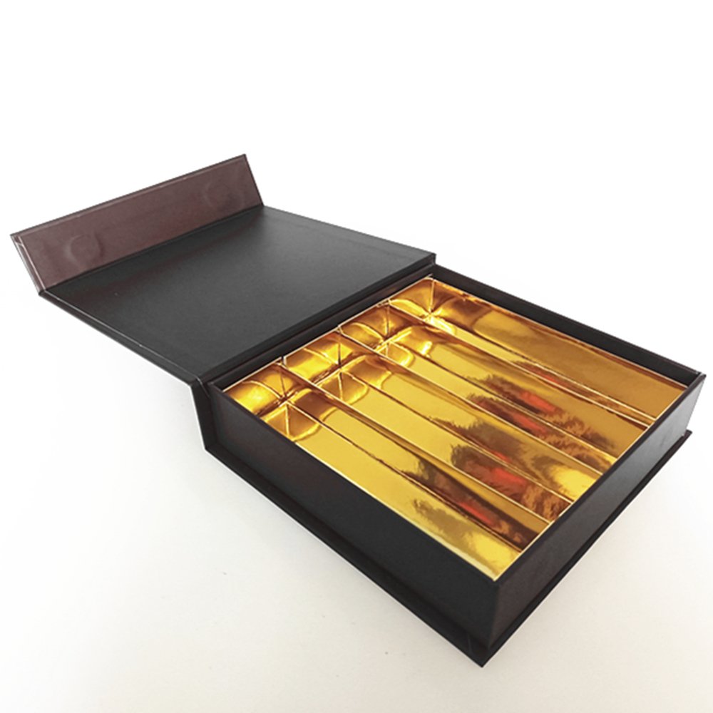 Fancy Design 2 Pieces Art Paper CMYK Printed Plastic Tray Interior Custom Chocolate Packaging Box With Bow