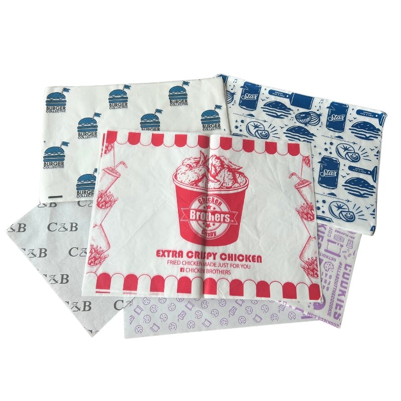 PE Coated Food Grade Custom Design And Size Grease Proof Sandwich Paper Deli Burger Wrapping Paper Bread Packaging Paper