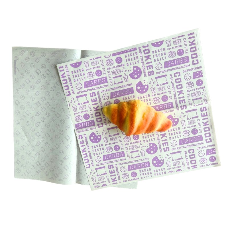 PE Coated Food Grade Custom Design And Size Grease Proof Sandwich Paper Deli Burger Wrapping Paper Bread Packaging Paper