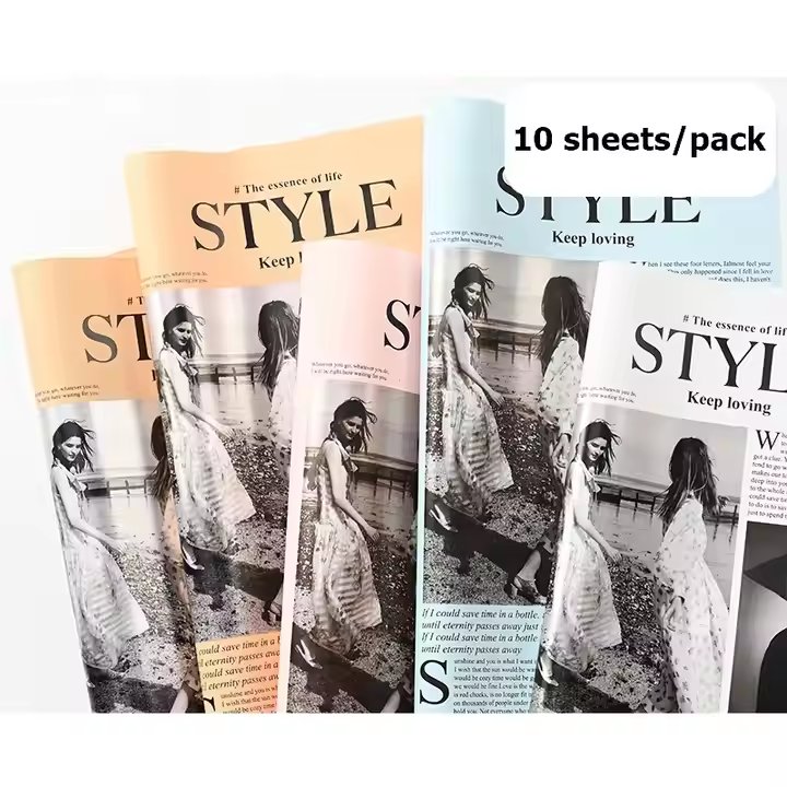 Seasonal flower art newspaper packing paper High quality waterproof bouquet wrapping paper