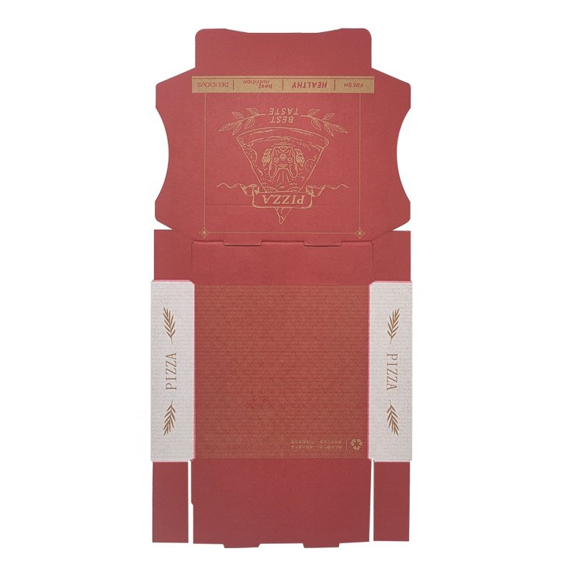 luxury retro style paper kraft packaging pizza boxes aluminum foil pizza box pizza packaging paper box with custom logo