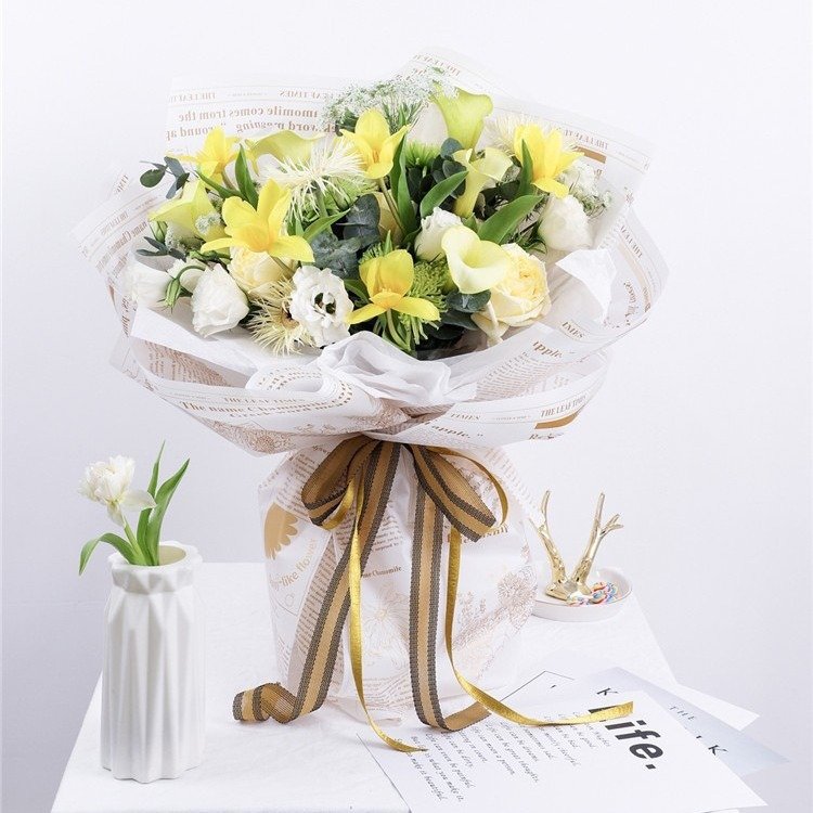 Herbal Plant Mist Paper Flower Packaging English Korean Su Paper Flower Art Gift Packaging Flower Shop Packaging