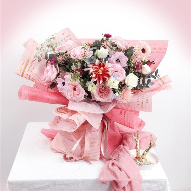 Herbal Plant Mist Paper Flower Packaging English Korean Su Paper Flower Art Gift Packaging Flower Shop Packaging