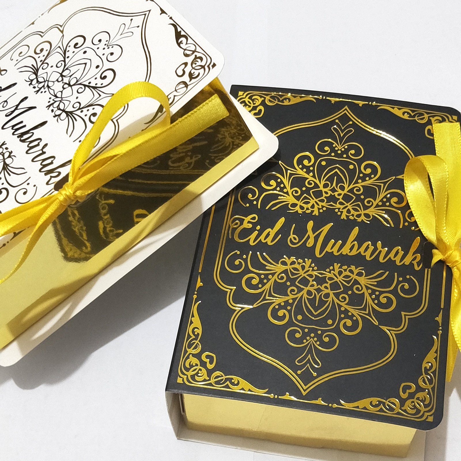 Morsun Book Shape Eid Mubarak Chocolate Candy Boxes Ramadan Decor Gift Packaging Box Food Cake Packaging Handmade Art Paper