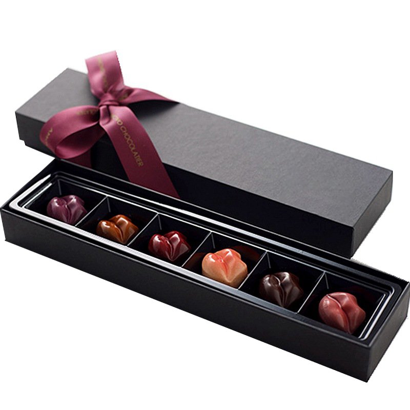 custom mini christmas chocolate box packaging chocolate candy box packaging paper gift boxes with ribbon