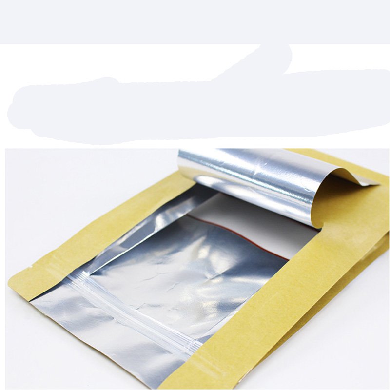 Custom Printed Packaging for Coffee for Tea Resealable Doypack Zipper Stand Up Pouch Brown Kraft Paper Bags With Clear Window