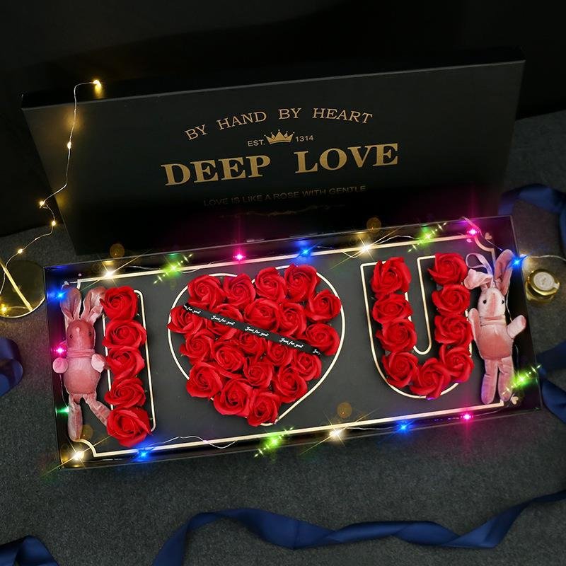 2024 Hot Sale Flower Packing Rectangular Gift Box Cake Rose Valentine's Day Love Box Packing Empty Box