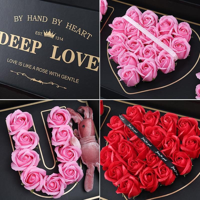 2024 Hot Sale Flower Packing Rectangular Gift Box Cake Rose Valentine's Day Love Box Packing Empty Box
